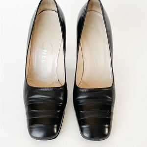 CHANEL Black Leather Women's Shoes